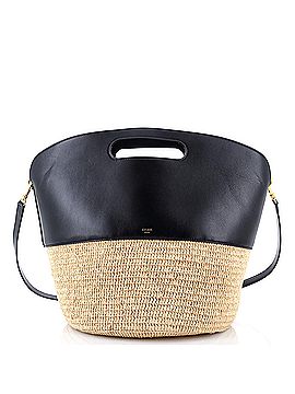 Céline Basket Bag Leather and Raffia Medium (view 1)