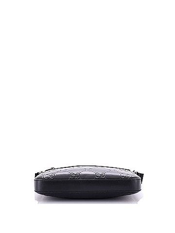 Gucci Front Zip Messenger GG Embossed Perforated Leather Small (view 2)