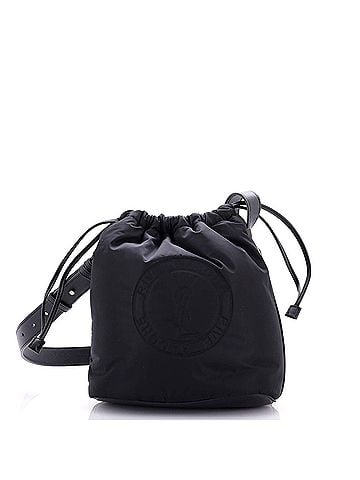 Saint Laurent Rive Gauche Drawstring Bucket Bag Padded Nylon (view 1)