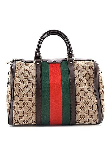 Gucci Vintage Web Boston Bag GG Canvas Medium (view 1)