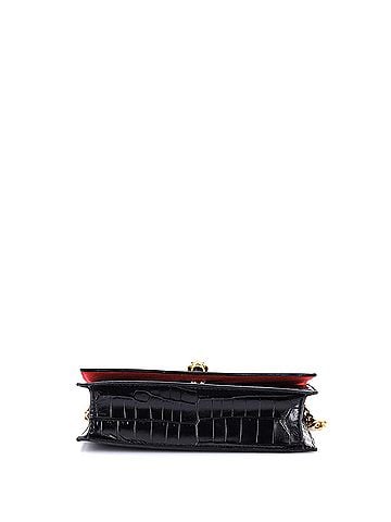 Alexander McQueen Skull Chain Crossbody Bag Crocodile Embossed Leather Mini (view 2)