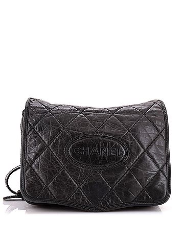 Chanel Vintage Logo Messenger Bag Quilted Aged Calfskin Medium (view 1)