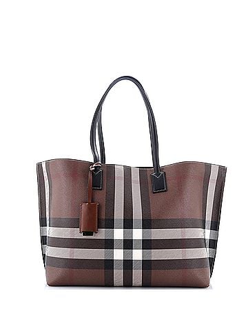 Burberry Soft Tote Check E-Canvas Medium (view 1)