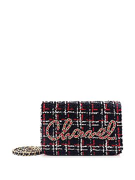 Chanel Chain Signe Wallet on Chain Quilted Tweed (view 1)