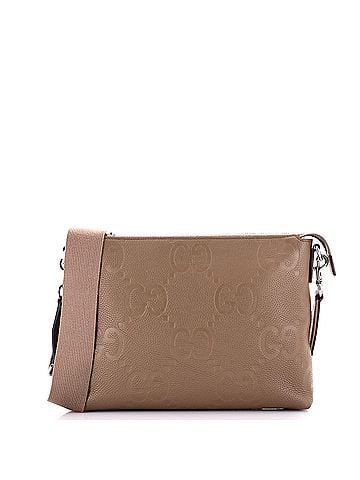 Gucci Zip Messenger Bag Jumbo GG Embossed Leather Medium (view 1)