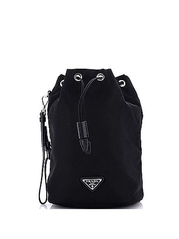 Prada Drawstring Wristlet Bucket Bag Tessuto Small (view 1)