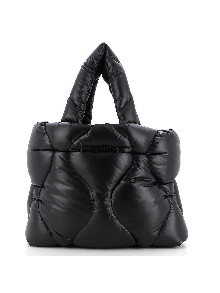 Miu Miu 100% Nylon Black Open Tote Puffy Quilted Nylon Medium One size - photo 1