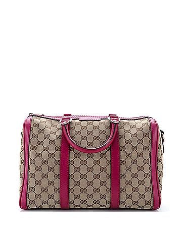 Gucci Convertible Joy Boston Bag GG Canvas with Leather Medium (view 1)
