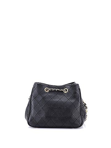 Chanel Egyptian Amulet Drawstring Bucket Bag Stitched Calfskin Small (view 2)