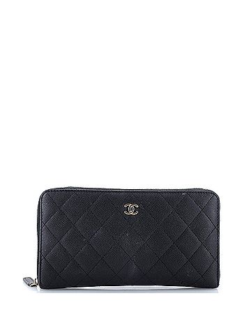 Chanel Zip Around Organizer Wallet Quilted Caviar Large (view 1)