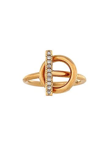 Hermès Echappee Ring 18K Rose Gold and Diamonds Small (view 1)