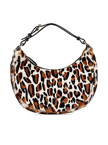 Fendi Small Leopard Print Pony Hair Fendigraphy Hobo (view 1)