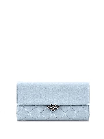 Chanel CC Box Gusset Flap Wallet Quilted Calfskin Long (view 1)