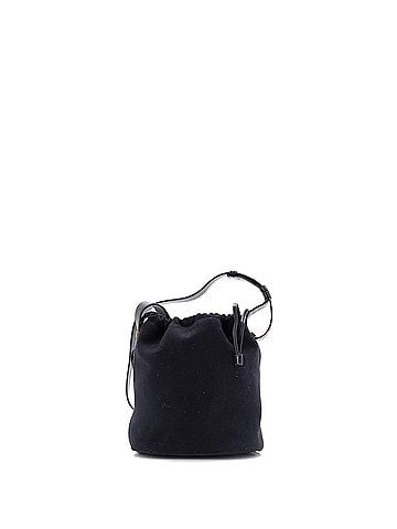 Saint Laurent Rive Gauche Drawstring Bucket Bag Embroidered Wool (view 2)