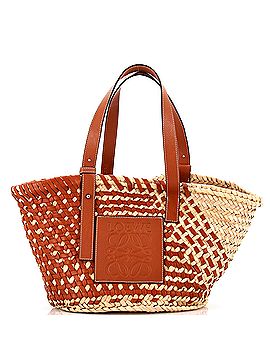 Loewe Basket Tote Woven Raffia with Leather (view 1)