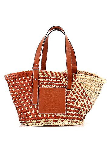 Loewe Basket Tote Woven Raffia with Leather (view 1)