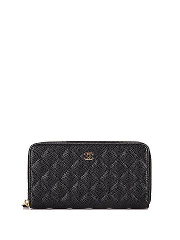Chanel Zip Around Wallet Quilted Caviar Long (view 1)