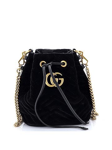 Gucci GG Marmont Bucket Bag Matelasse Velvet Small (view 1)