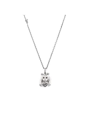 Chopard Animal World Panda Pendant Necklace 18k White Gold with Onyx and 1 Floating Diamond (view 1)