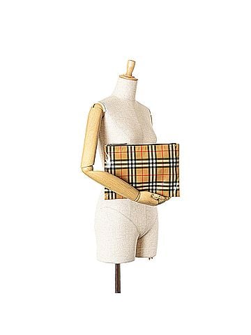 Burberry House Check Coated Canvas Clutch (view 2)