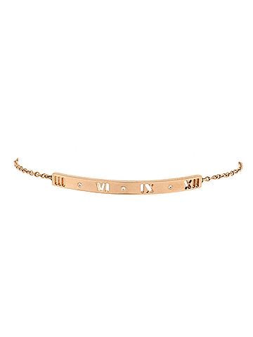 Tiffany & Co. Atlas Pierced Bar Chain Bracelet 18K Rose Gold with Diamonds (view 1)
