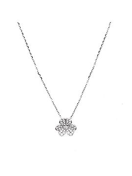 Van Cleef & Arpels Frivole Pendant Necklace 18K White Gold with Pave Diamonds Small (view 1)
