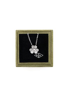 Van Cleef & Arpels Frivole Pendant Necklace 18K White Gold with Pave Diamonds Small (view 2)