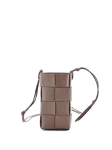 Bottega Veneta Cassette Phone Holder Crossbody Bag Maxi Intrecciato Leather Mini (view 1)