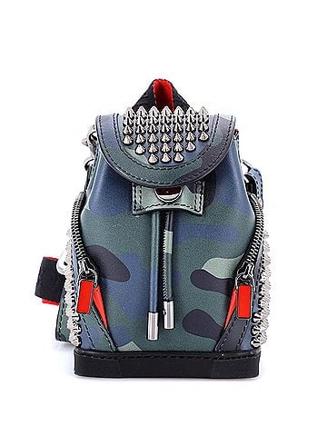 Christian Louboutin Explorafunk Keyring Crossbody Bag Spiked Printed Leather (view 1)