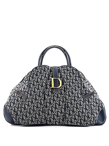 Christian Dior Vintage Saddle Bowler Bag Diorissimo Canvas Medium (view 1)