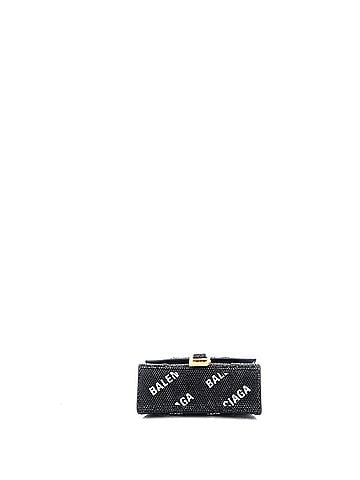 Balenciaga Hourglass Top Handle Bag Suede and Allover Logo Crystals XS (view 2)