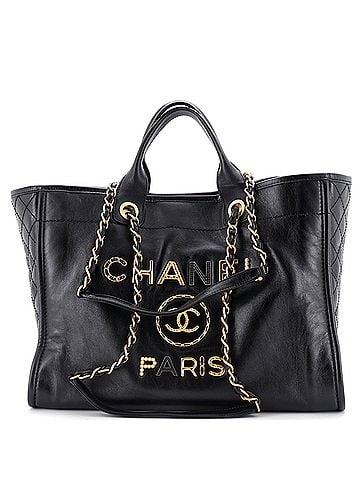 Chanel Deauville Tote Embellished Shiny Calfskin Medium (view 1)