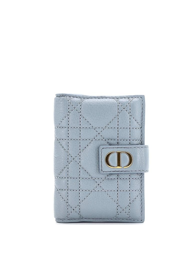Christian Dior 100% Leather Blue Caro Dandelion Card Holder Cannage Quilt Leather One size - photo 1