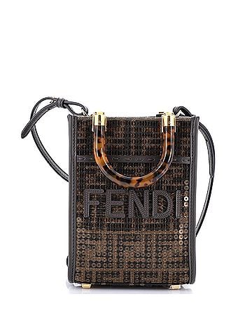 Fendi Sunshine Shopper Tote Sequin Embellished Zucca Canvas Mini (view 1)