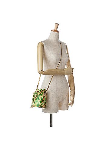 Fendi Mini Zucca Mon Tresor Embossed Leather Bucket Bag (view 2)