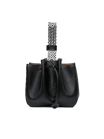 Alaïa Calfskin Eyelet Bracelet Embellished Bucket Bag (view 1)