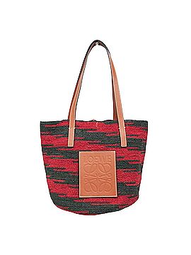 Loewe Shigra Red Wicker Tote Bag (view 1)