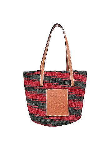 Loewe Shigra Red Wicker Tote Bag (view 1)