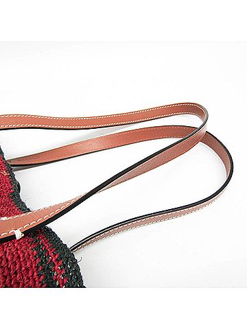 Loewe Shigra Red Wicker Tote Bag (view 2)