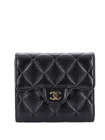 Chanel CC Compact Classic Flap Wallet Quilted Caviar (view 1)