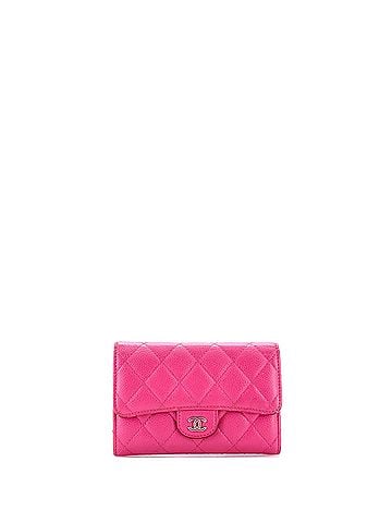 Chanel CC Gusset Classic Flap Wallet Quilted Caviar Small (view 1)