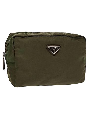 Prada Pouch Bag Khaki Synthetic Clutch Bag (view 1)