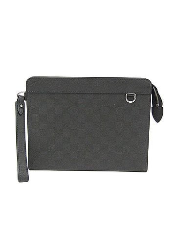 Louis Vuitton Takeoff Black Canvas Clutch Bag (view 1)