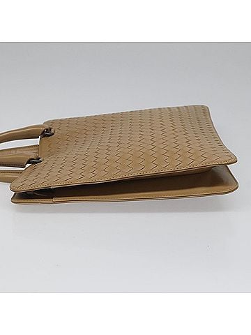 Bottega Veneta Intrecciato Beige Leather Briefcase Bag (view 2)