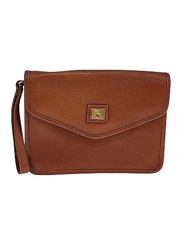 Burberry Brown Leather Clutch Bag (view 1)