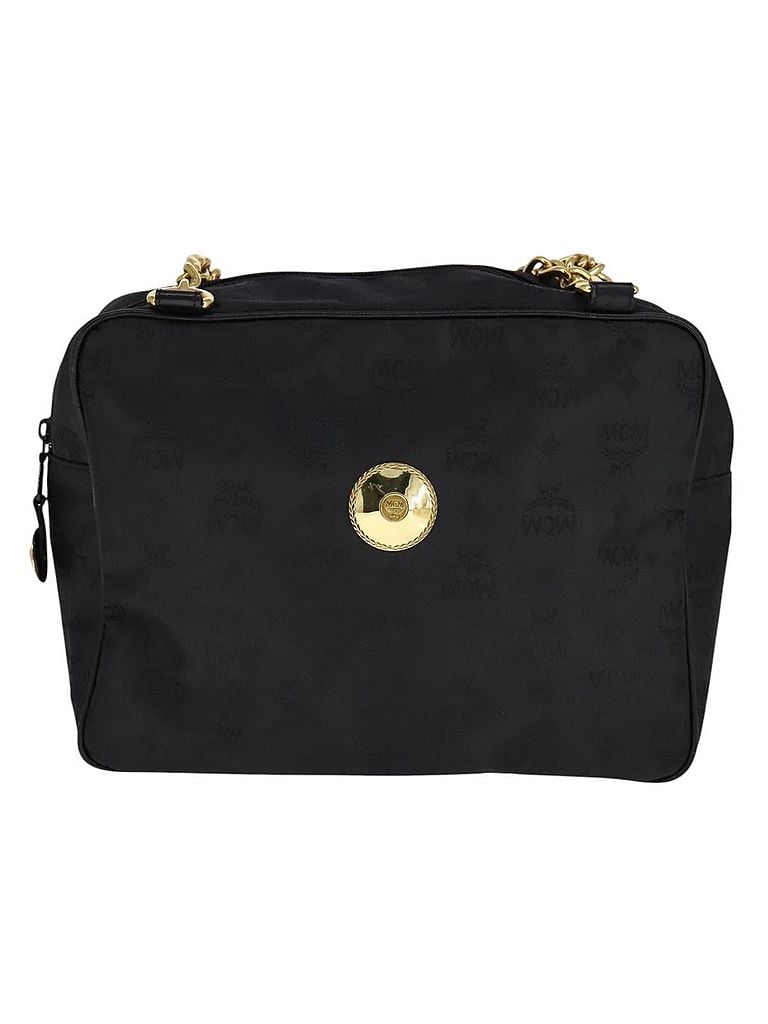 MCM 100% Synthetic Solid Black Visetos Black Synthetic Shoulder Bag One size - photo 1