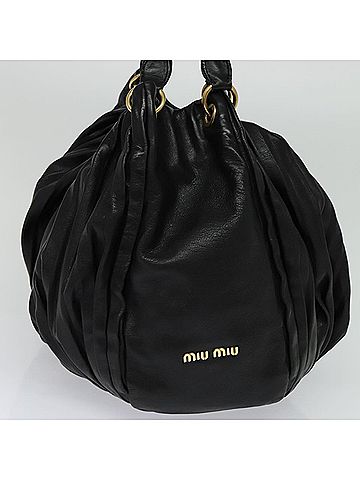Miu Miu -- Black Leather Tote Bag (view 2)