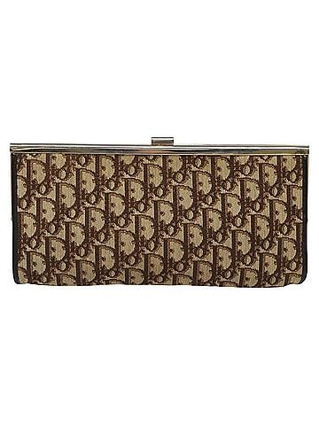 Dior Trotter Brown Canvas Clutch Bag (view 1)