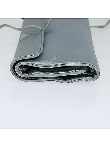 Prada Cosmetic Pouch Turquoise Synthetic Clutch Bag (view 2)