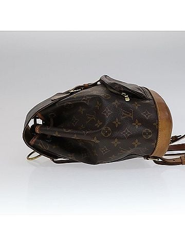 Louis Vuitton Montsouris Mm Brown Canvas Backpack Bag (view 2)
